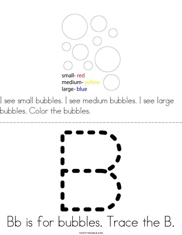 Bubbles Mini Book - Sheet 2