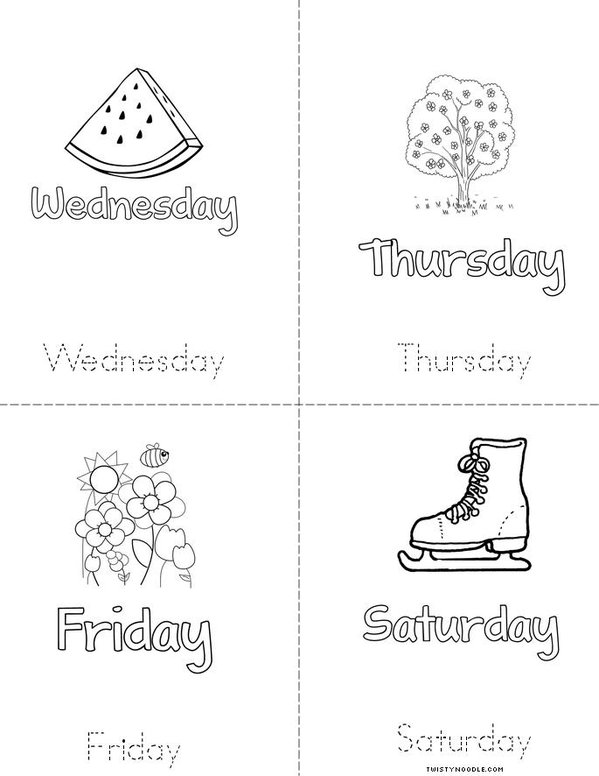 Days of the Week Mini Book - Sheet 2