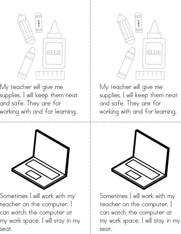 My Classroom at Home Mini Book - Sheet 3