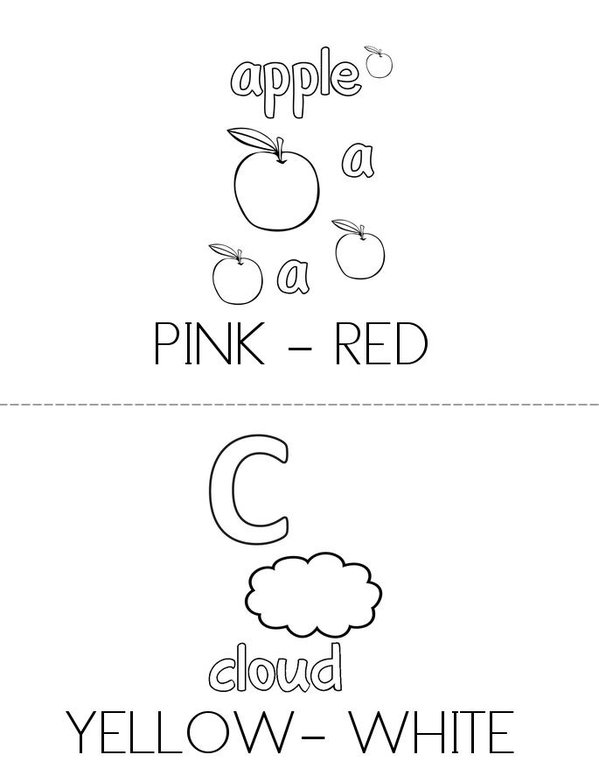 Colours  Mini Book - Sheet 1