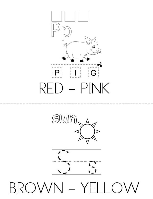 Colours  Mini Book - Sheet 2