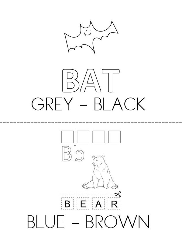 Colours  Mini Book - Sheet 3