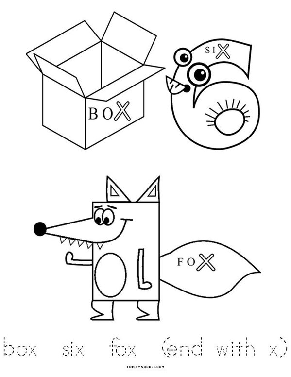 My Letter X Book Mini Book - Sheet 3