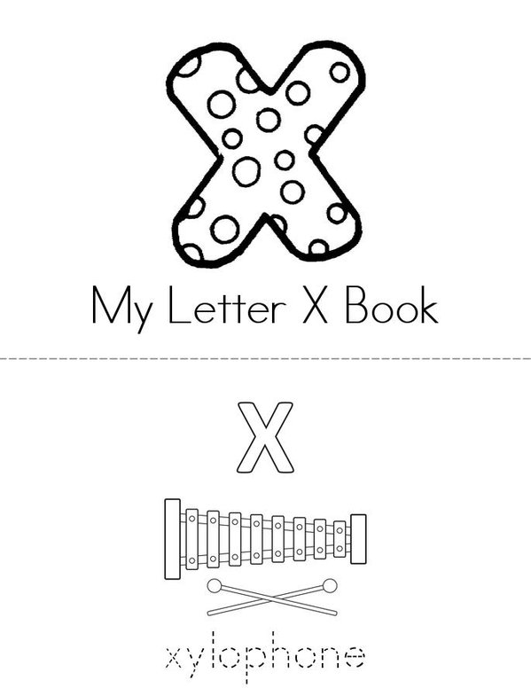 My Letter X Book Mini Book - Sheet 1