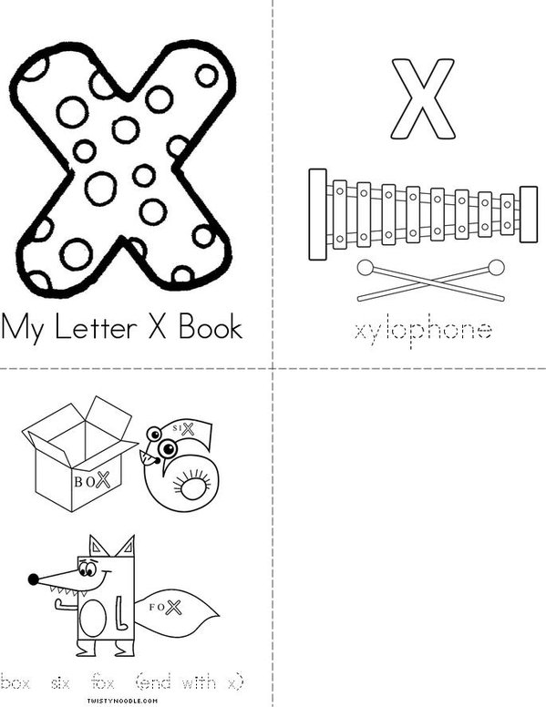 My Letter X Book Mini Book