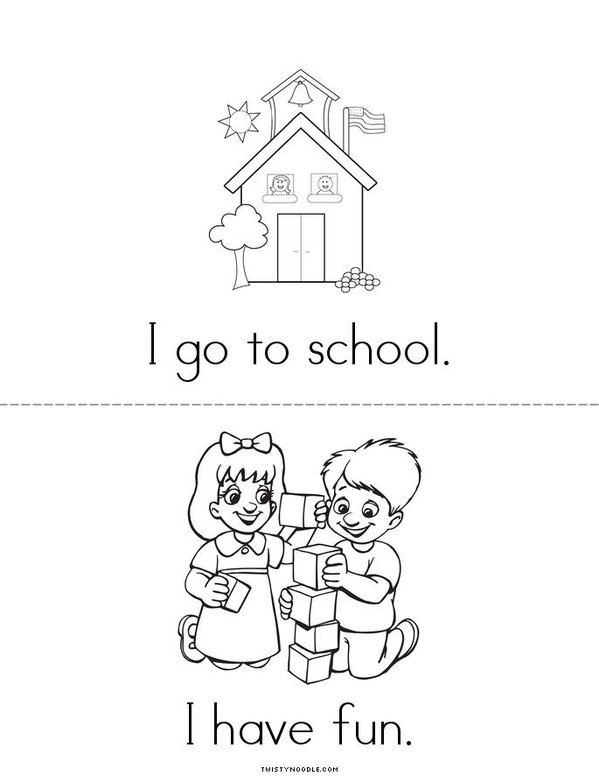 I Go To School Mini Book - Sheet 2