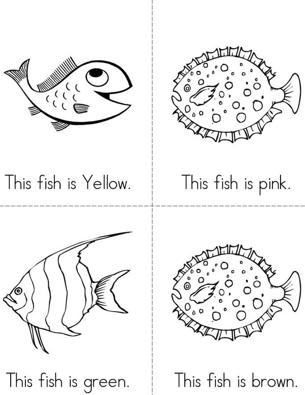 Rainbow fish color book Mini Book - Sheet 1