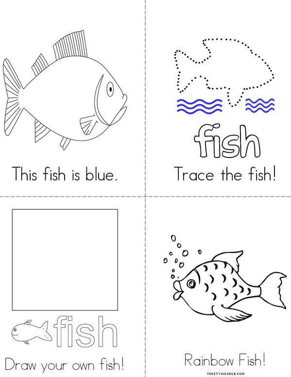 Rainbow fish color book Mini Book - Sheet 3