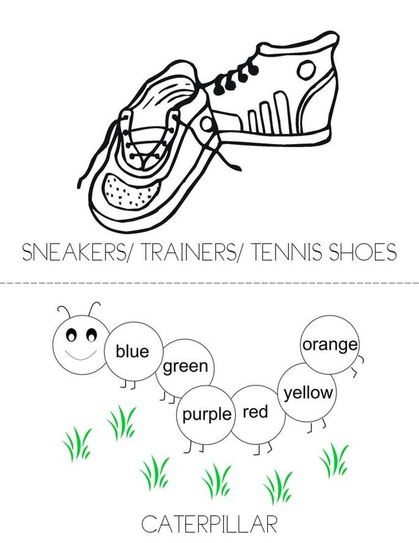 Caterpillar shoes  Mini Book - Sheet 1