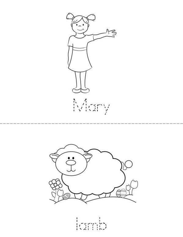Mary Had a Little Lamb Mini Book - Sheet 1