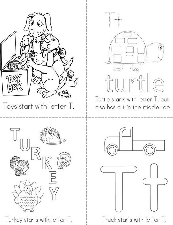 My Letter T book Mini Book - Sheet 2