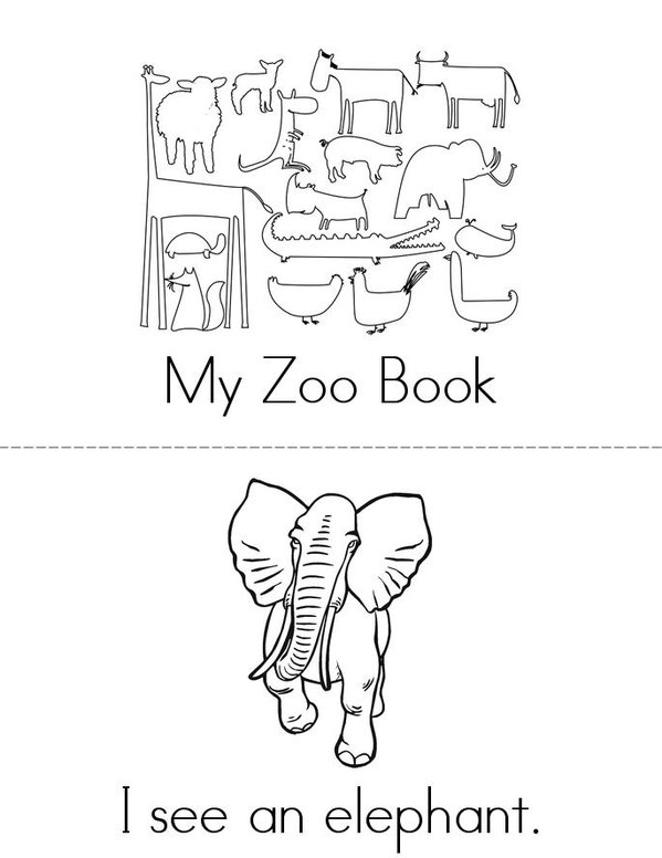 My Zoo Book Mini Book - Sheet 1