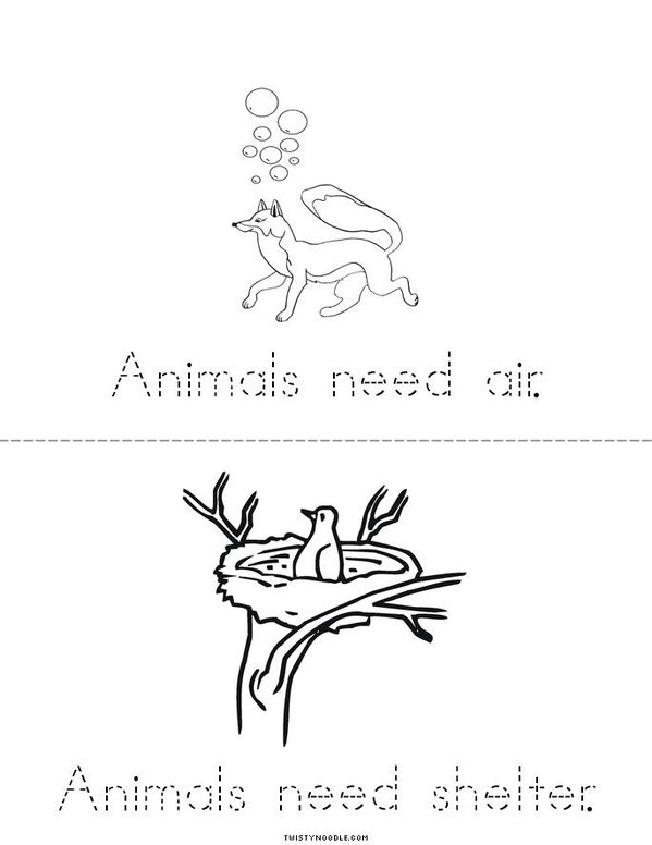 Animals need cut and paste. Mini Book - Sheet 2