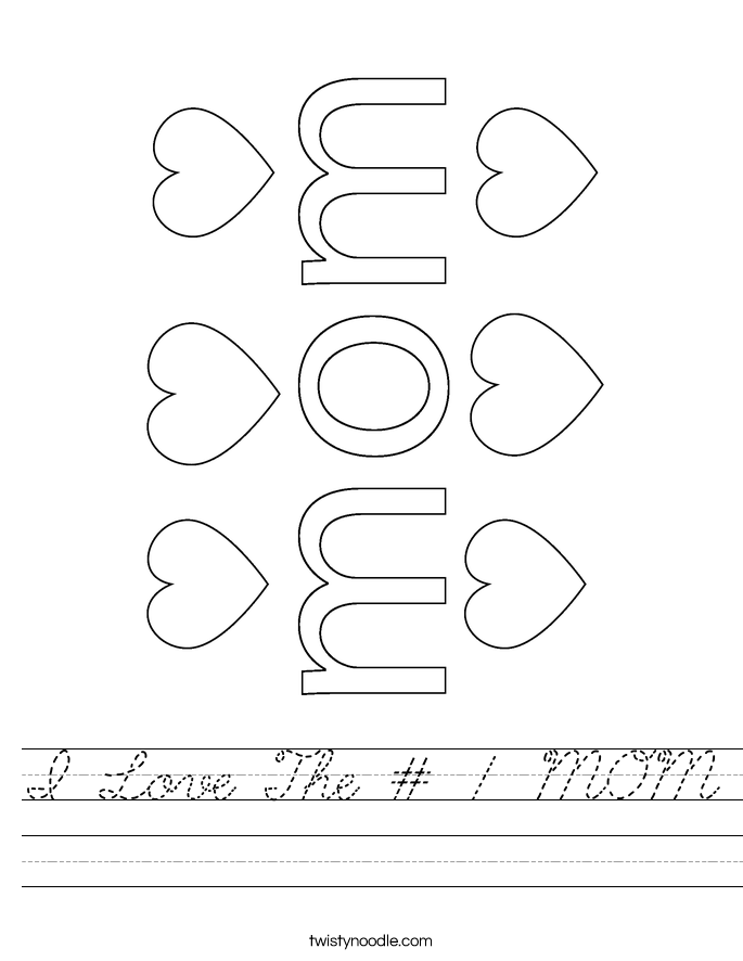 I Love The # 1 MOM Worksheet