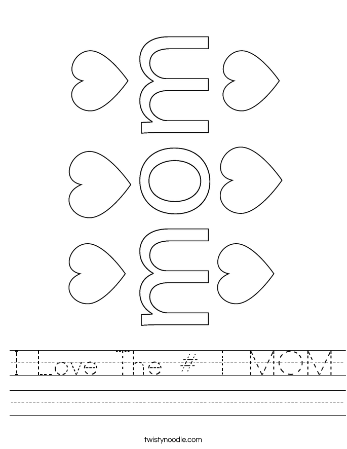 I Love The # 1 MOM Worksheet