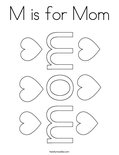 M is for Mom Coloring Page