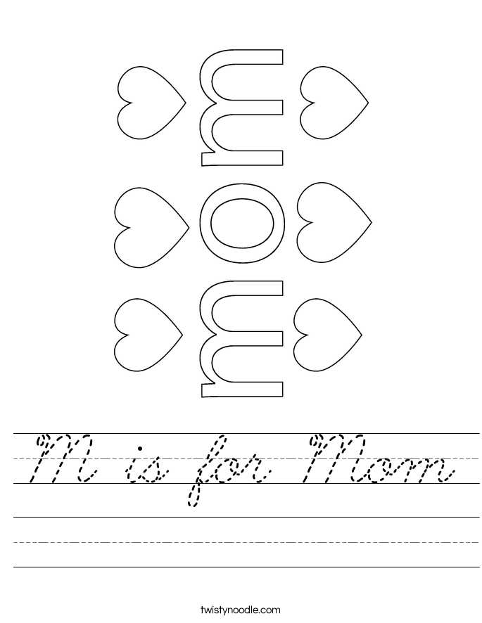 M is for Mom Worksheet