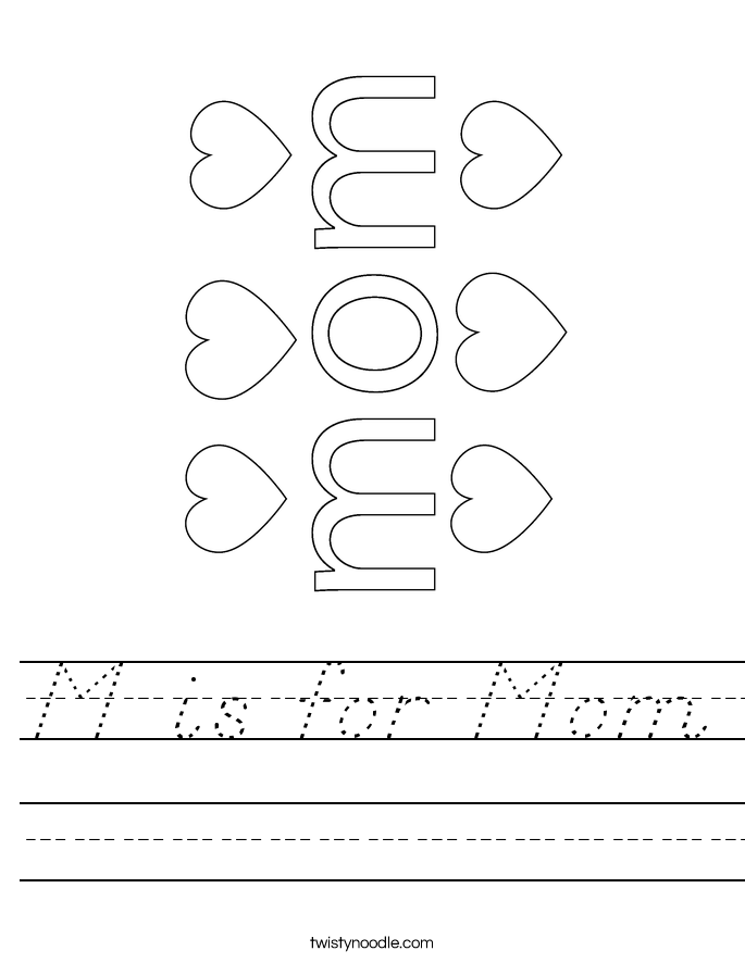 M is for Mom Worksheet