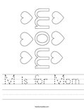 M is for Mom Worksheet