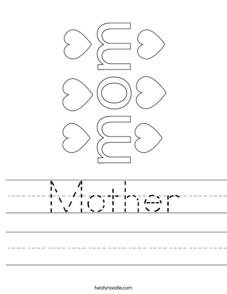 Mother Worksheet - Twisty Noodle