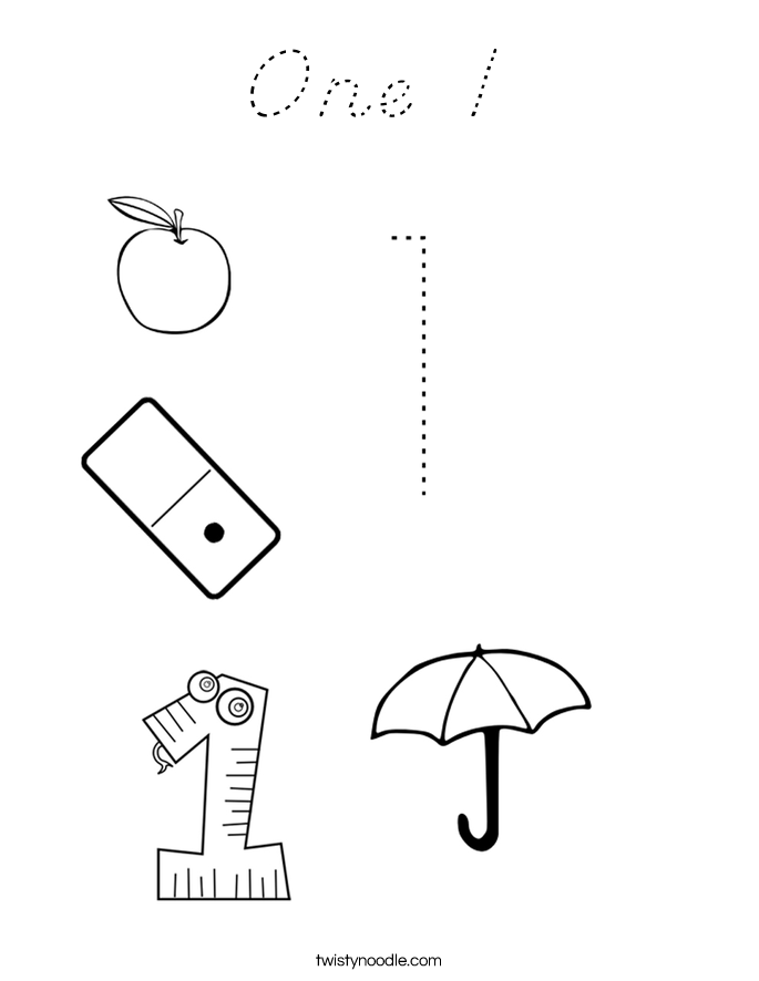 One 1 Coloring Page
