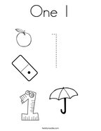 One 1 Coloring Page