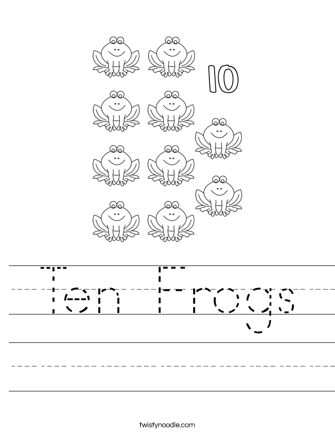 Ten Frogs Worksheet