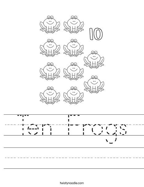 10 Frogs Worksheet