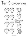 Ten Stawberries Coloring Page