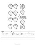 Ten Stawberries Worksheet