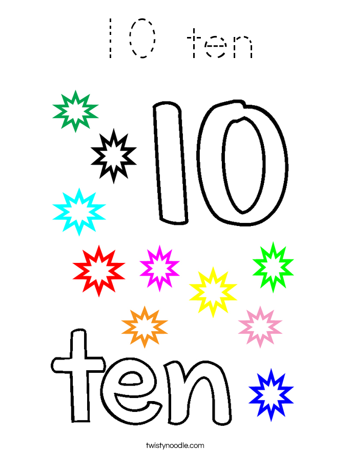 10 ten Coloring Page