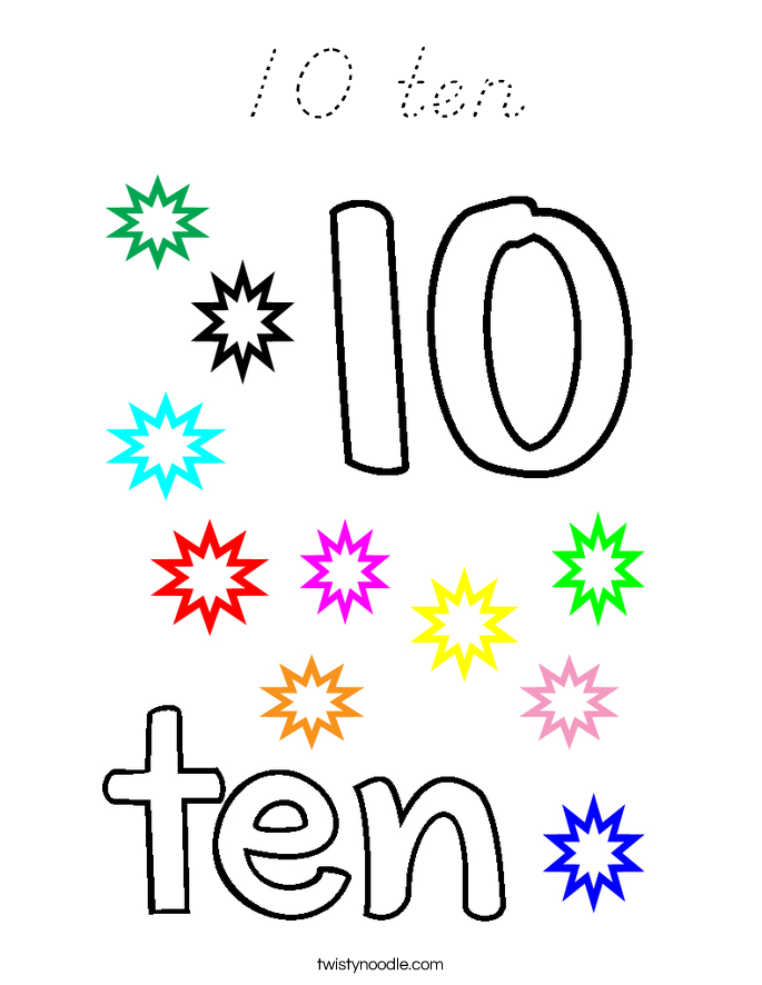10 ten Coloring Page