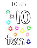 10 ten Coloring Page