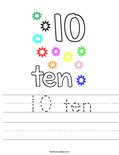 10 ten Worksheet