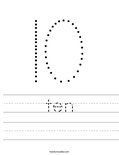 ten Worksheet