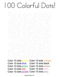 100 Colorful Dots! Coloring Page