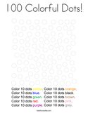 100 Colorful Dots Coloring Page