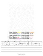 100 Colorful Dots Handwriting Sheet