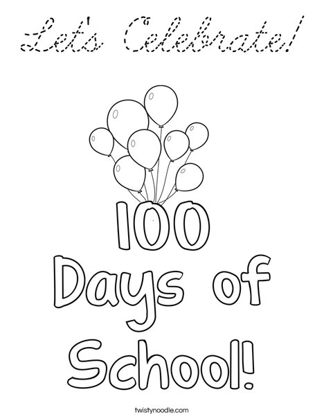 100 days of school Coloring Page