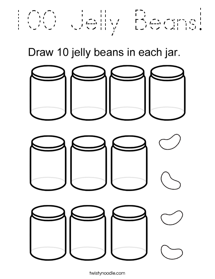 100 Jelly Beans! Coloring Page