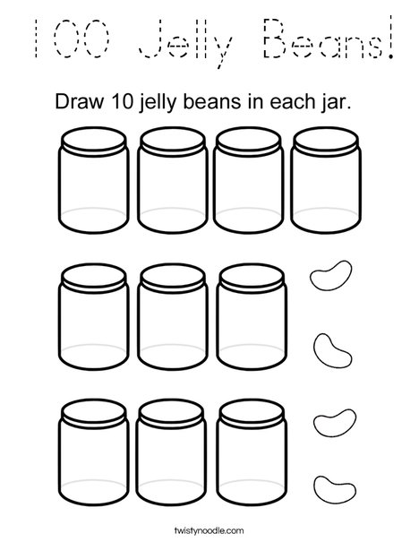 100 Jelly Beans! Coloring Page