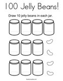 100 Jelly Beans Coloring Page