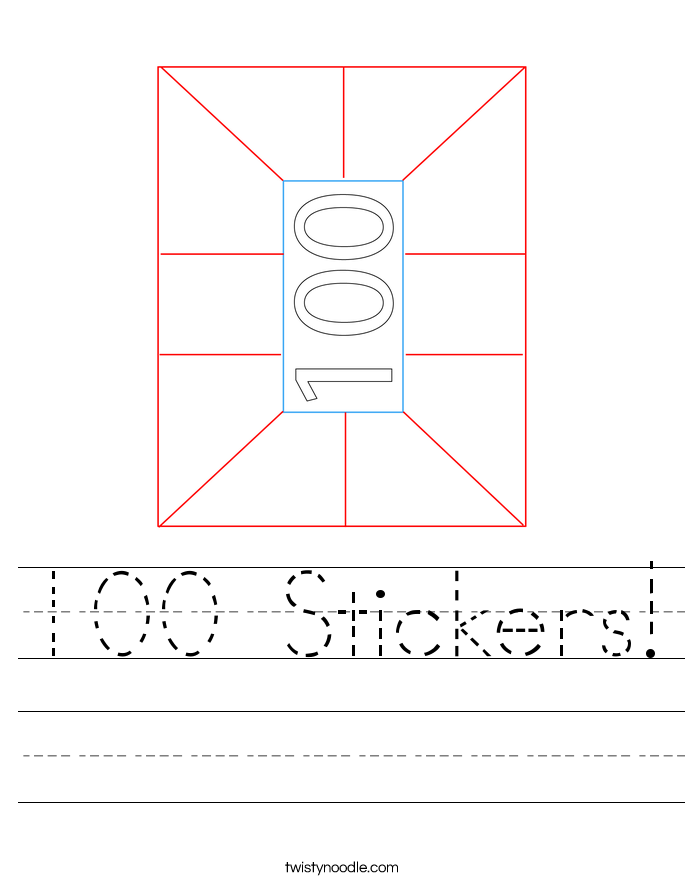 100 Stickers! Worksheet