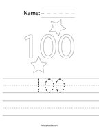 100 Handwriting Sheet