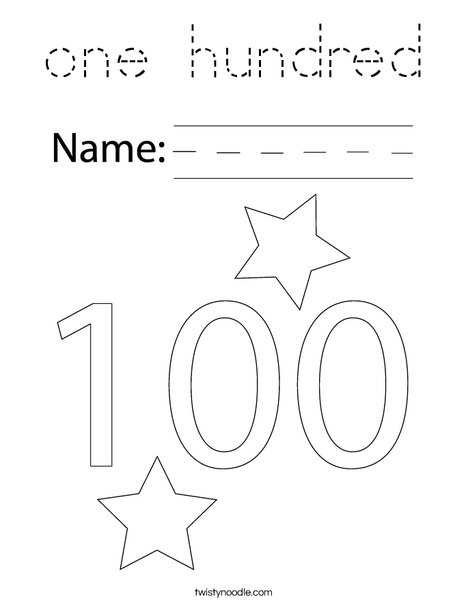 100 Coloring Page