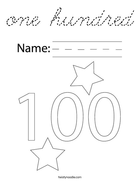 100 Coloring Page