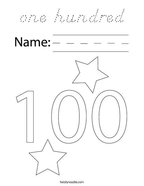 100 Coloring Page
