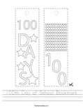 100th Day of School Bookmark Worksheet