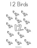 12 Birds Coloring Page