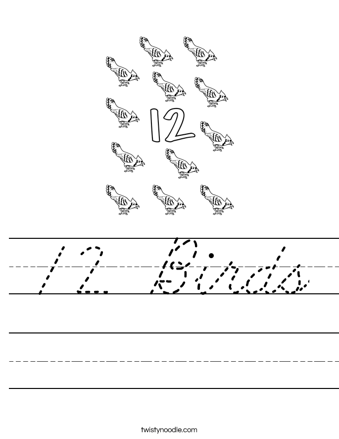 12 Birds Worksheet
